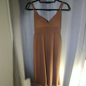Strerchy brown spaghetti strap dress